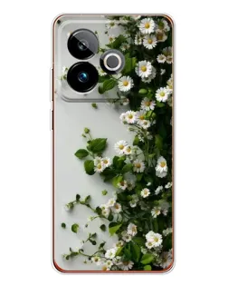 Чехол для Realme GT 7 с картинкой «Ветка мелких белых цветов»