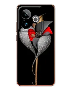 Чехол для Realme GT 7 с картинкой «Серебряный фантазийный цветок»