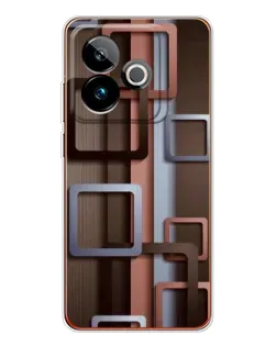 Чехол для Realme GT 7 с картинкой «Коричневые объемные квадраты» Чехол для Realme GT 7 с картинкой «Коричневые объемные квадраты»