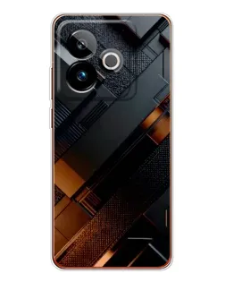 Чехол для Realme GT 7 с картинкой «Черные геометрические блоки»