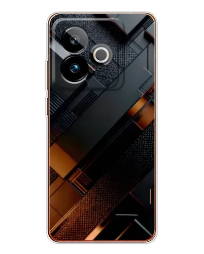 Чехол для Realme GT 7 с картинкой «Черные геометрические блоки»