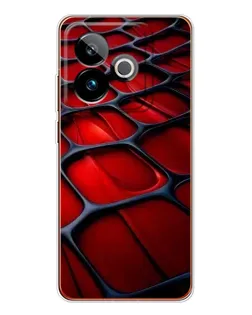 Чехол для Realme GT 7 с картинкой «Красная глянцевая сетка»