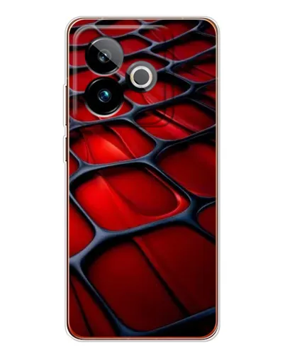 Чехол для Realme GT 7 с картинкой «Красная глянцевая сетка»