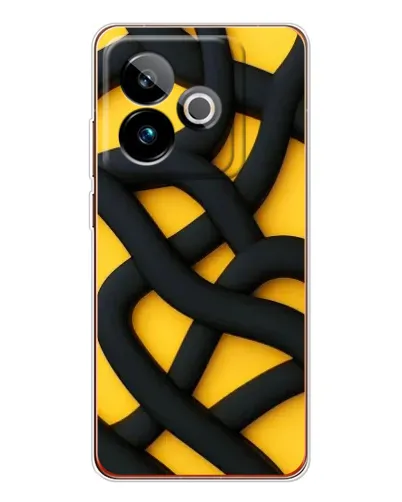 Чехол для Realme GT 7 с картинкой «Черное желтое переплетение»