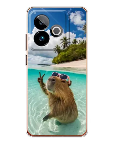Чехол для Realme GT 7 с картинкой «Капибара на море» Чехол для Realme GT 7 с картинкой «Капибара на море»