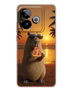 Чехол для Realme GT 7 с картинкой «Капибара с пиццей» Чехол для Realme GT 7 с картинкой «Капибара с пиццей»