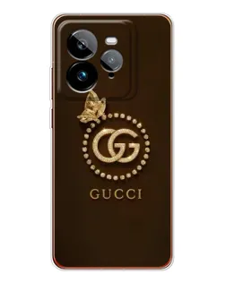Чехол для Realme GT 7Pro с картинкой «Gucci — золотая бабочка»