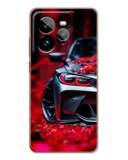 Чехол для Realme GT 7Pro с картинкой «Спортивная BMW и цветы»
