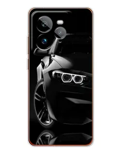Чехол для Realme GT 7Pro с картинкой «Черная BMW — профиль»