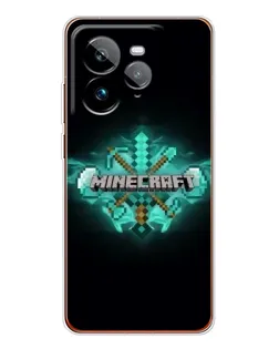 Чехол для Realme GT 7Pro с картинкой «Minecraft Diamond лого»