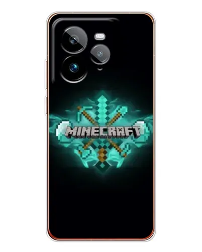 Чехол для Realme GT 7Pro с картинкой «Minecraft Diamond лого» Чехол для Realme GT 7Pro с картинкой «Minecraft Diamond лого»