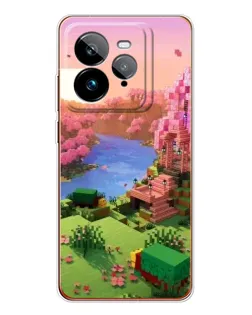 Чехол для Realme GT 7Pro с картинкой «Розовое дерево Minecraft»
