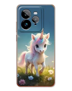 Чехол для Realme GT 7Pro с картинкой «Единорог на поляне»
