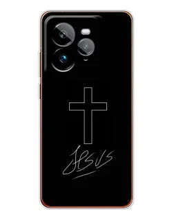 Чехол для Realme GT 7Pro с картинкой «Графический крест Jesus»