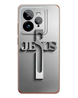 Чехол для Realme GT 7Pro с картинкой «Металлический крест Jesus»