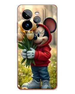 Чехол для Realme GT 7Pro с картинкой «Микки с тюльпанами»