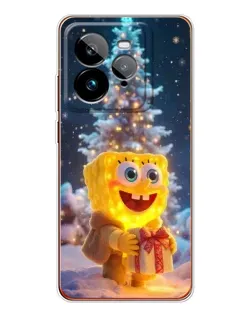 Чехол для Realme GT 7Pro с картинкой «Рождественский Спанч Боб»