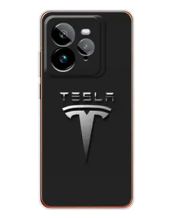 Чехол для Realme GT 7Pro с картинкой «Стальной логотип Tesla» Чехол для Realme GT 7Pro с картинкой «Стальной логотип Tesla»