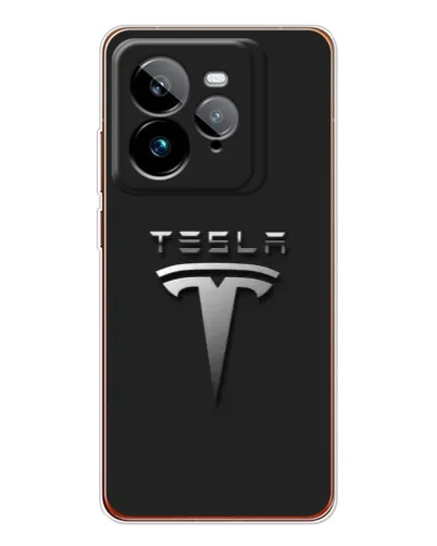 Чехол для Realme GT 7Pro с картинкой «Стальной логотип Tesla» Чехол для Realme GT 7Pro с картинкой «Стальной логотип Tesla»