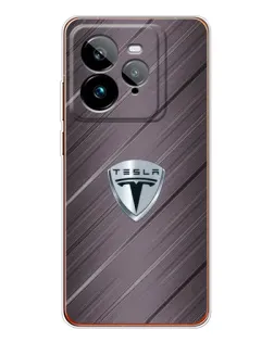 Чехол для Realme GT 7Pro с картинкой «Металлическая текстура Tesla» Чехол для Realme GT 7Pro с картинкой «Металлическая текстура Tesla»