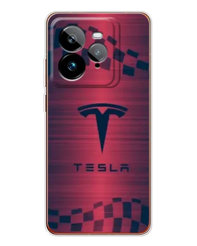Чехол для Realme GT 7Pro с картинкой «Тесла красный карбон» Чехол для Realme GT 7Pro с картинкой «Тесла красный карбон»