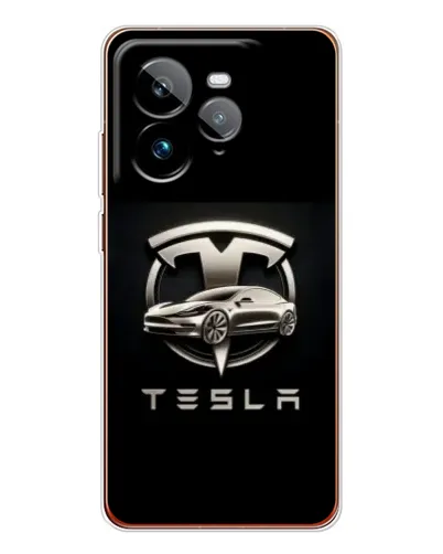 Чехол для Realme GT 7Pro с картинкой «Tesla — серебристое авто» Чехол для Realme GT 7Pro с картинкой «Tesla — серебристое авто»