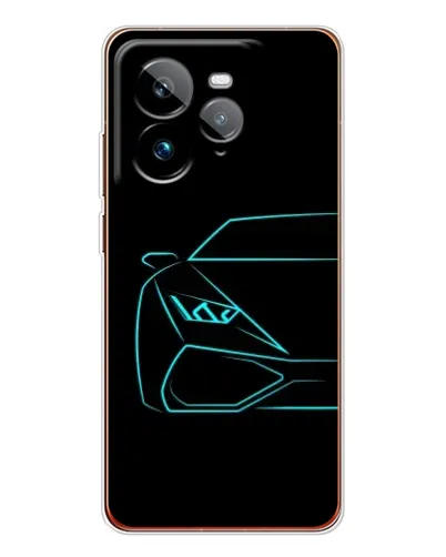 Чехол для Realme GT 7Pro с картинкой «Голубой силуэт Lamborghini»