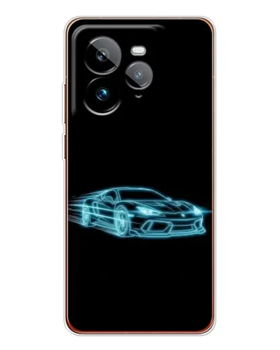 Чехол для Realme GT 7Pro с картинкой «Неоновый контур Lamborghini»