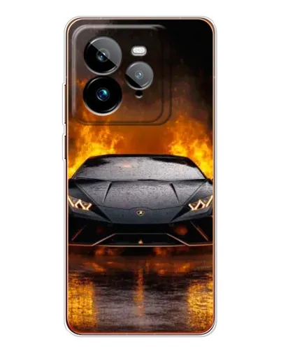 Чехол для Realme GT 7Pro с картинкой «Lamborghini в огне»