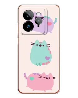 Чехол для Realme GT 7Pro с картинкой «Pusheen трио»