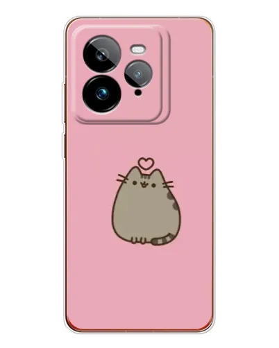 Чехол для Realme GT 7Pro с картинкой «Pusheen сердце»
