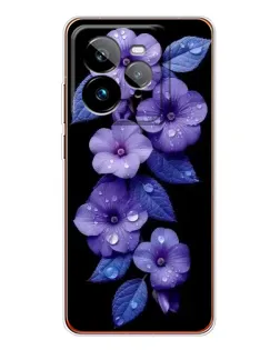 Чехол для Realme GT 7Pro с картинкой «Фиолетовые цветы с росою»