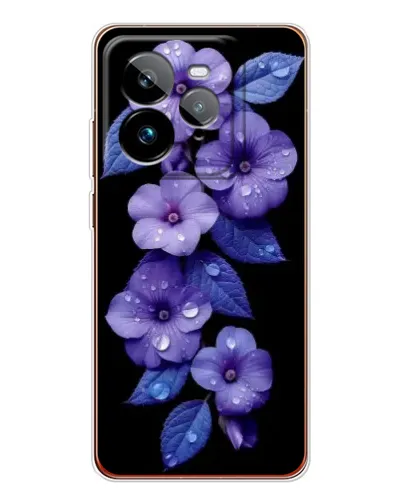 Чехол для Realme GT 7Pro с картинкой «Фиолетовые цветы с росою»