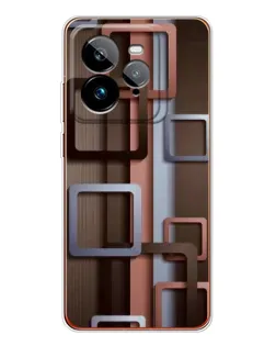 Чехол для Realme GT 7Pro с картинкой «Коричневые объемные квадраты» Чехол для Realme GT 7Pro с картинкой «Коричневые объемные квадраты»
