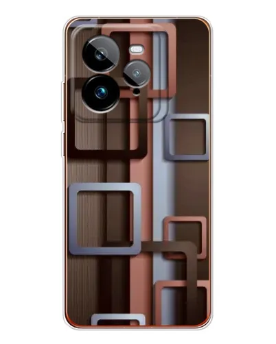 Чехол для Realme GT 7Pro с картинкой «Коричневые объемные квадраты» Чехол для Realme GT 7Pro с картинкой «Коричневые объемные квадраты»