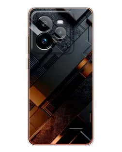 Чехол для Realme GT 7Pro с картинкой «Черные геометрические блоки» Чехол для Realme GT 7Pro с картинкой «Черные геометрические блоки»