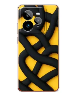 Чехол для Realme GT 7Pro с картинкой «Черное желтое переплетение» Чехол для Realme GT 7Pro с картинкой «Черное желтое переплетение»