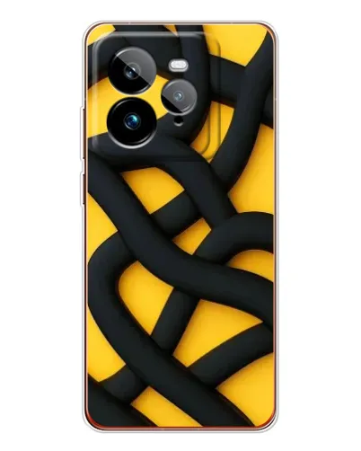 Чехол для Realme GT 7Pro с картинкой «Черное желтое переплетение» Чехол для Realme GT 7Pro с картинкой «Черное желтое переплетение»