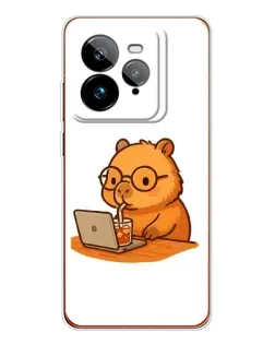 Чехол для Realme GT 7Pro с картинкой «Капибара с ноутбуком»