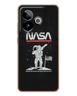 Чехол для Realme GT 7T с картинкой «NASA — шагаем по Луне»