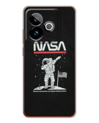 Чехол для Realme GT 7T с картинкой «NASA — шагаем по Луне»