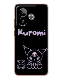 Чохол для Realme GT 7T з картинкою «Kuromi — чорний мінімалізм» Чохол для Realme GT 7T з картинкою «Kuromi — чорний мінімалізм»