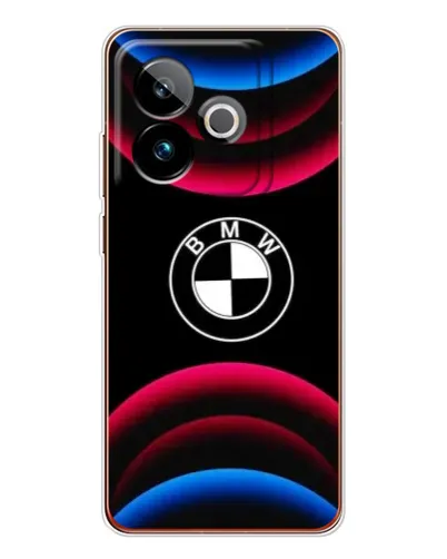 Чехол для Realme GT 7T с картинкой «Логотип BMW и неоновые дуги»