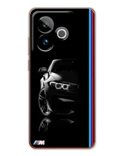 Чехол для Realme GT 7T с картинкой «Силуэт BMW в темноте»