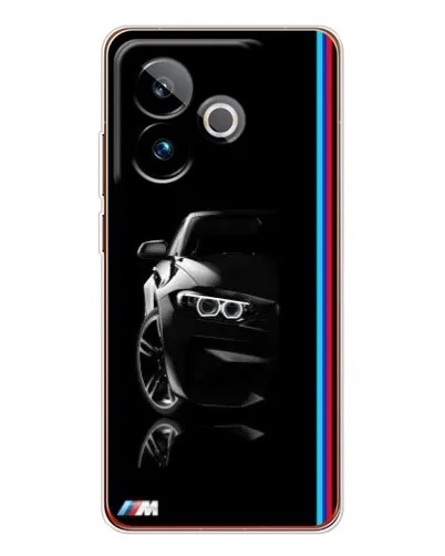 Чехол для Realme GT 7T с картинкой «Силуэт BMW в темноте»