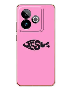 Чехол для Realme GT 7T с картинкой «Розовый символ  Jesus»