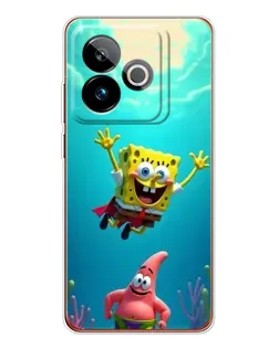 Чехол для Realme GT 7T с картинкой «Спанч Боб под водой»