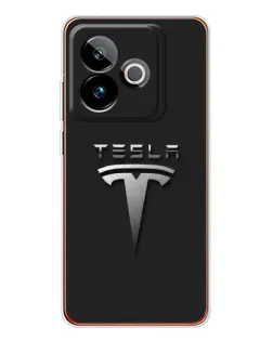 Чохол для Realme GT 7T з картинкою «Сталевий логотип Tesla»