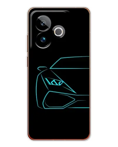 Чехол для Realme GT 7T с картинкой «Голубой силуэт Lamborghini» Чехол для Realme GT 7T с картинкой «Голубой силуэт Lamborghini»