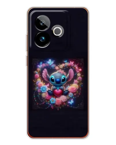 Чехол для Realme GT 7T с картинкой «Stitch в цветах»